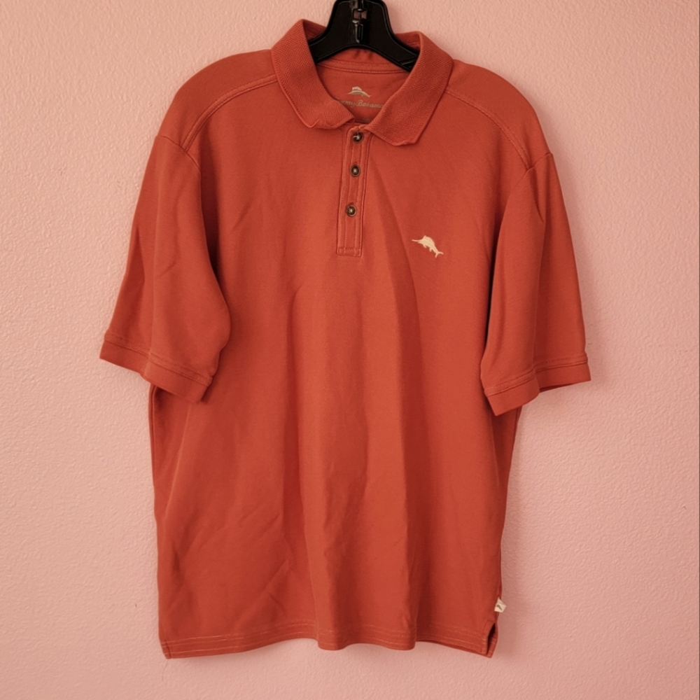 Tommy Bahama Polo Orange Shirt/ L.